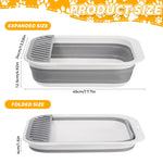 Qpets Collapsible Cat Litter Box for Travel with 45x34x12.5cm Foldable Design | ABS+TPR Build and Anti-Tip Guard