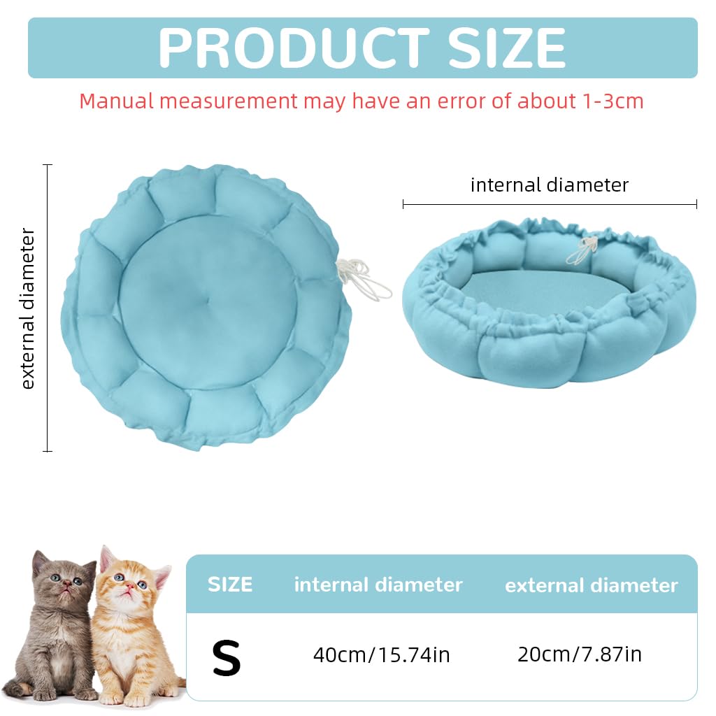 Qpets Cat Bed for All Season Use featuring Adjustable Drawstring Edge and Soft Cotton Cushion