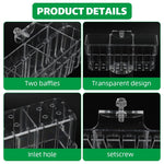 Qpets Aquarium Plant Basket for Fish Tank with Draining Holes 3 Compartment Acrylic 2PCS