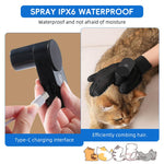 Qpets Pet Grooming Glove for Cats and Dogs with 15ml USB Rechargeable Mist Sprayer | Soft Silicone Bristles for Bathing and Shedding Control
