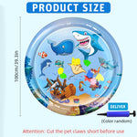 Qpets Cat Water Bed Mat for Summer Cooling with Air Pump and Built-in Fish Toys | 39.37 in Anti-Scratch Thick PVC for Indoor Cats