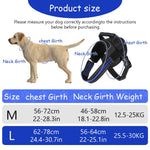 Qpets® Dog Harness, Pet Harness with Handle Service Dog Vest Harness with 1.5m Dog Leash, 360 Degree Safety Reflective Strips Design Adjustable Vest Harness (Within 25-30KG)