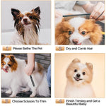 Qpets Dog Grooming Kit 5 Pack for Home Pet Care with 6in Stainless Scissors & Ergonomic Design