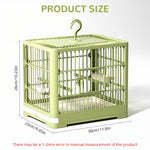 Qpets Foldable Travel Bird Cage for Small Birds with Perch Food Tray and Water Cup | Portable Quick Setup Carrier