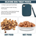 Qpets Pet Treat Pouch Portable Silicone Snack Pack for Dog Training and Outdoor Use