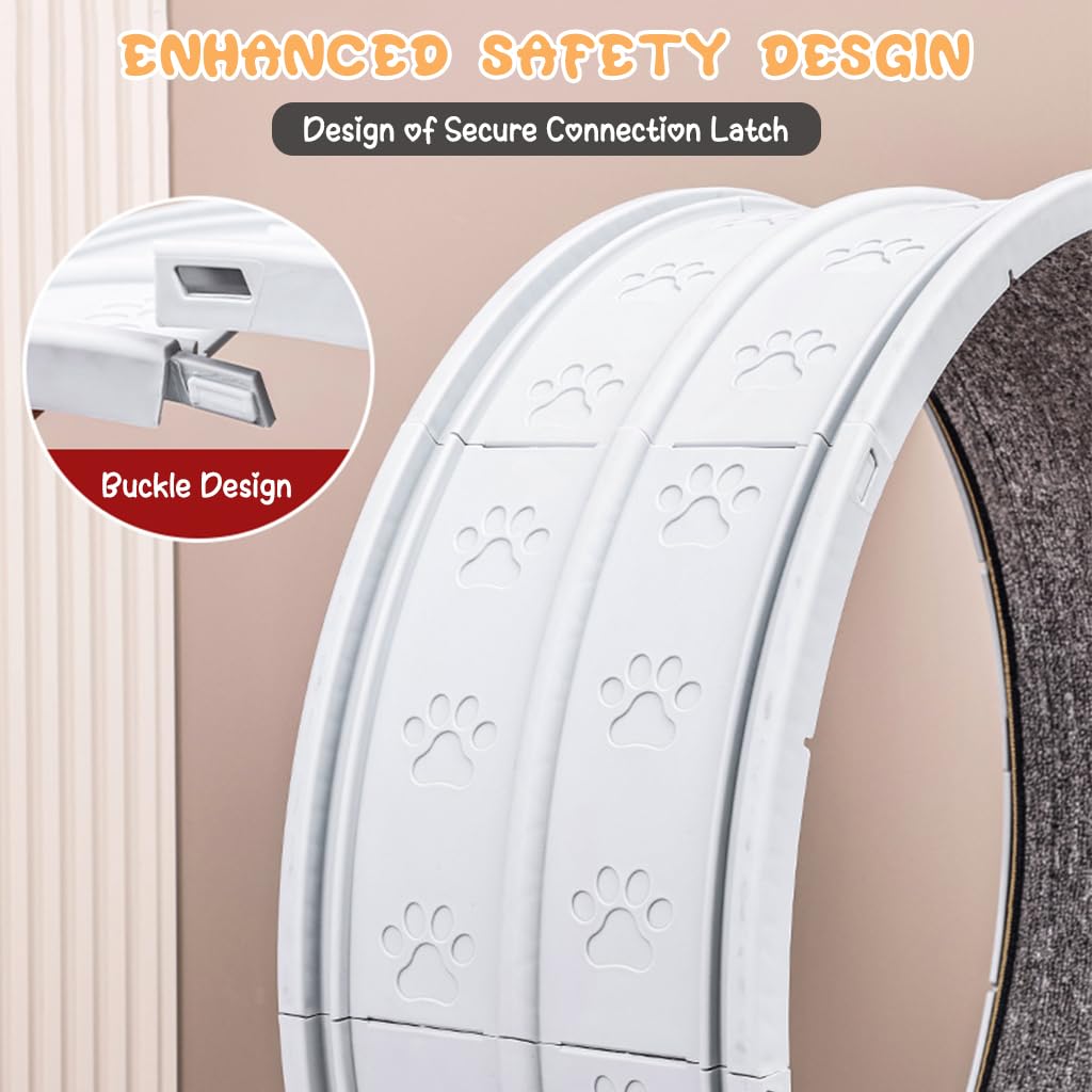 Qpets Cat Exercise Wheel for Running and Walking with Removable Scratcher Track 80x34cm | Silent Bearings and Anti Slip Base