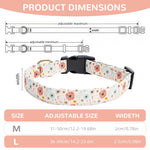 Qpets Floral Dog Collar for Small to Medium Dogs featuring Daisy Pendant and Metal D-Ring | Adjustable 36–60cm Soft Fabric Design