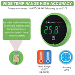 Qpets Digital Aquarium Thermometer for Fish Tanks with LED Display and High Low Alarm | -10°C to 60°C Range