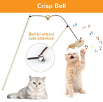 Qpets® Premium Interactive Cat Toys Set of 5 with Teaser Wand, Suction Cup, Natural Feather Mouse Toys for Kittens and Indoor Cats, Multi-Scene Play Combo for Activity and Exercise