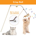 Qpets Cat Toy Interactive Set of 5 for Kittens with Teaser Wand and Natural Feathers