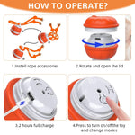 Qpets Auto Rolling Pet Ball Toy with LED Light & Birdsong featuring 360° Motion | USB Rechargeable Silicone for Indoor Play