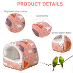 Qpets Small Pet Winter Plush Hiding House for Birds and Hamsters 19x18cm with 2 Metal Chains