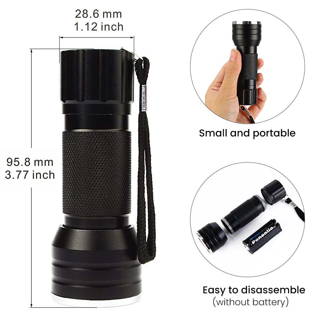 Qpets UV Light Torch for Pet Stain Detection with 21 LEDs 395nm Flashlight | 2PCS Set