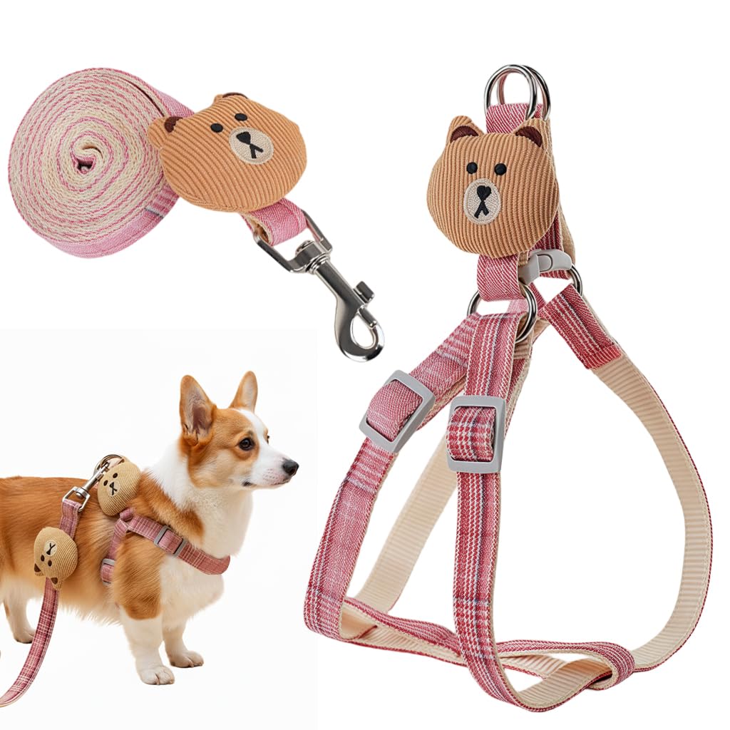 Qpets No Pull Dog Harness and Leash Set with Dual D Rings and 1.2m Tangle Free Swivel Clasp for Medium Dogs