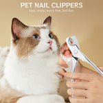 Qpets® Cat Nail Cutter Dog Nail Clipper, 5 Inches Pet Nail Clipper for Dogs Cats Labor Saving Spring Loaded Stainless Steel Dog Nail Clipper Trimmer Cats Nail Clipper