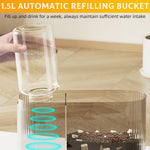 Qpets Auto Pet Feeder for Cats and Dogs with 2.2L Feed and 1.5L Water Tank featuring Built in Filtration System and Transparent Food Grade PP Cabin