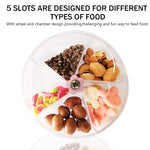 Qpets Bird Feeder for Cage with 5 Rotatable Compartments and 13 x 13 x 4 cm Acrylic Tray