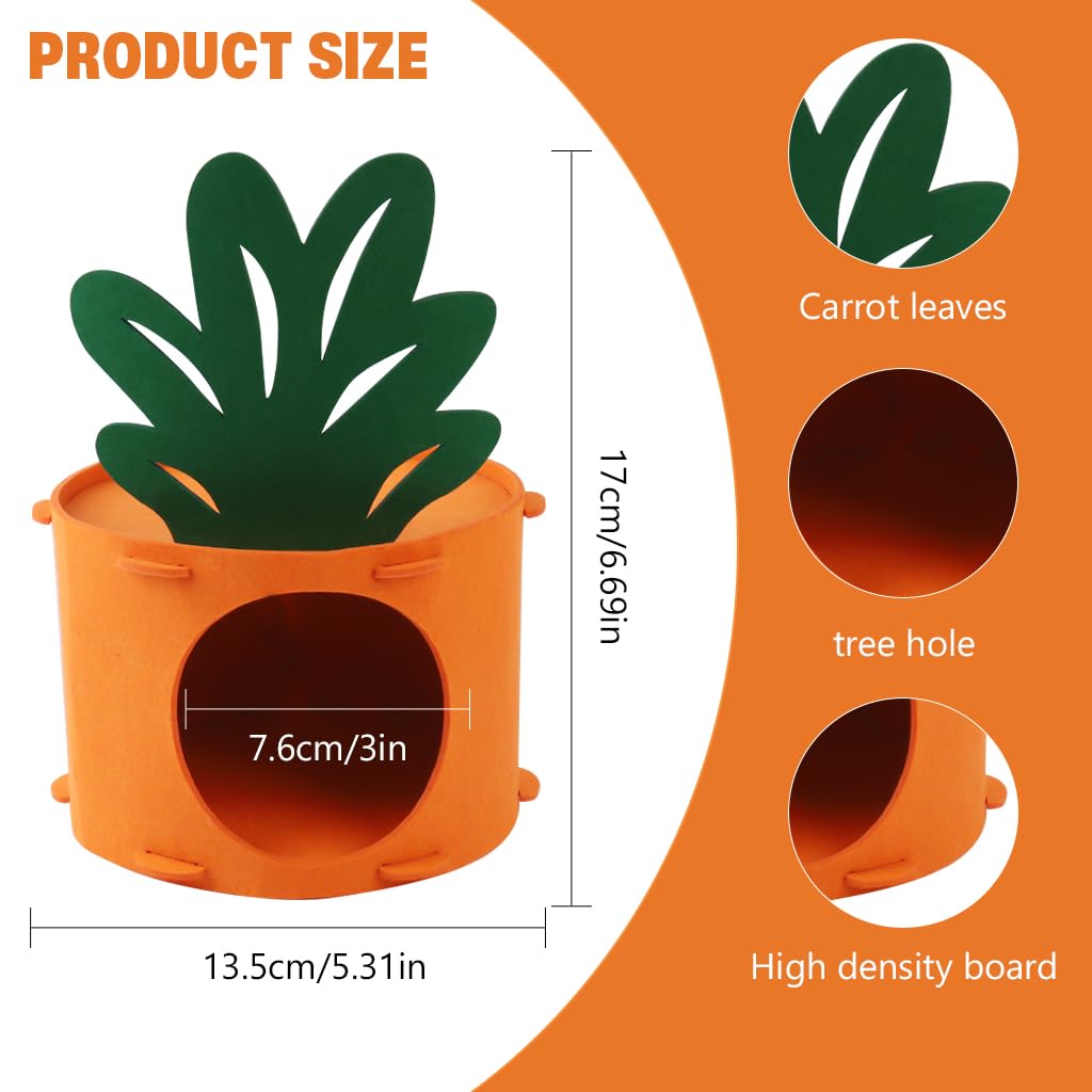 Qpets Hamster House for Small Pets with Washable Detachable Felt Design 17x13.5cm | Cozy Hideout