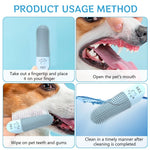 Qpets Dog Finger Toothbrush for Effective Plaque Removal featuring 360° Silicone Bristles