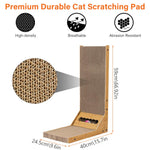 Qpets Cat Scratcher for Furniture Protection featuring 26.8 in L Shape Board with Toy Ball | Cardboard Claw Care Toy
