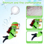 Qpets Aquarium Floating Cartoon Diver Decorations for Fish Tanks with Night Glow Resin 3×7cm | Adjustable Floating Design