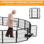 Qpets Metal Dog Playpen for Indoor Use with Door and 7 Panels 60x60cm | DIY Foldable Pet Fence