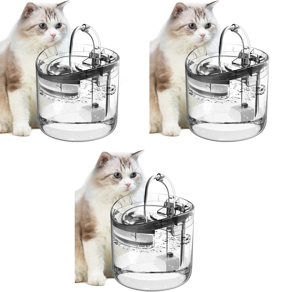Qpets Automatic Cat Water Fountain for Pets 1.8L with Faucet Mode and 3 Layer Filter System