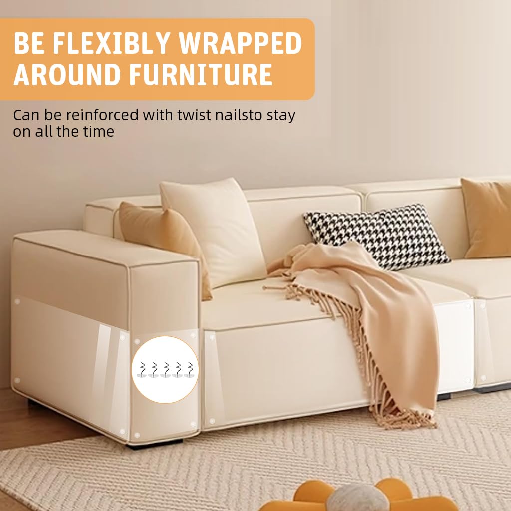 Qpets Cat Scratcher Pad for Furniture Protection featuring Self-Adhesive Clear PVC 45x100cm