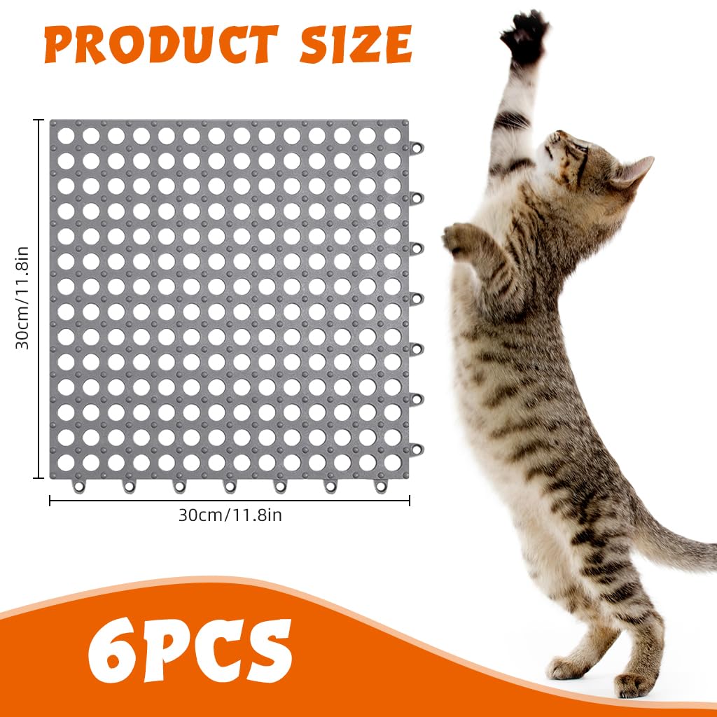 Qpets Pet Cage Mat for Dogs Cats and Rabbits with Porous Design and 30×30 cm TPE Flooring | Waterproof Non Slip Easy Clean Pads
