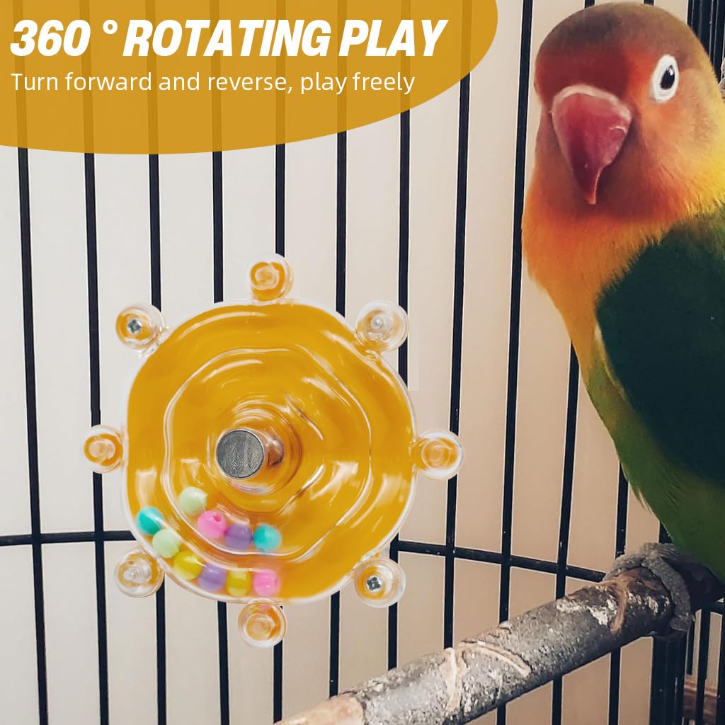 Qpets Bird Chew Toy for Small and Medium Parrots with Swiveling Design and Colorful Beads
