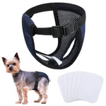 Qpets Pet Diapers for Female Dogs with 3 Cotton Pads and Elastic Waist 13.7–16.9 in | Washable Mesh Fabric