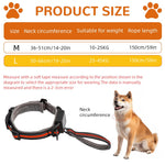 Qpets Dog Collar for Medium and Large Breeds with 1.5 m Leash featuring Retractable Pull Handle | Reflective Safety Design