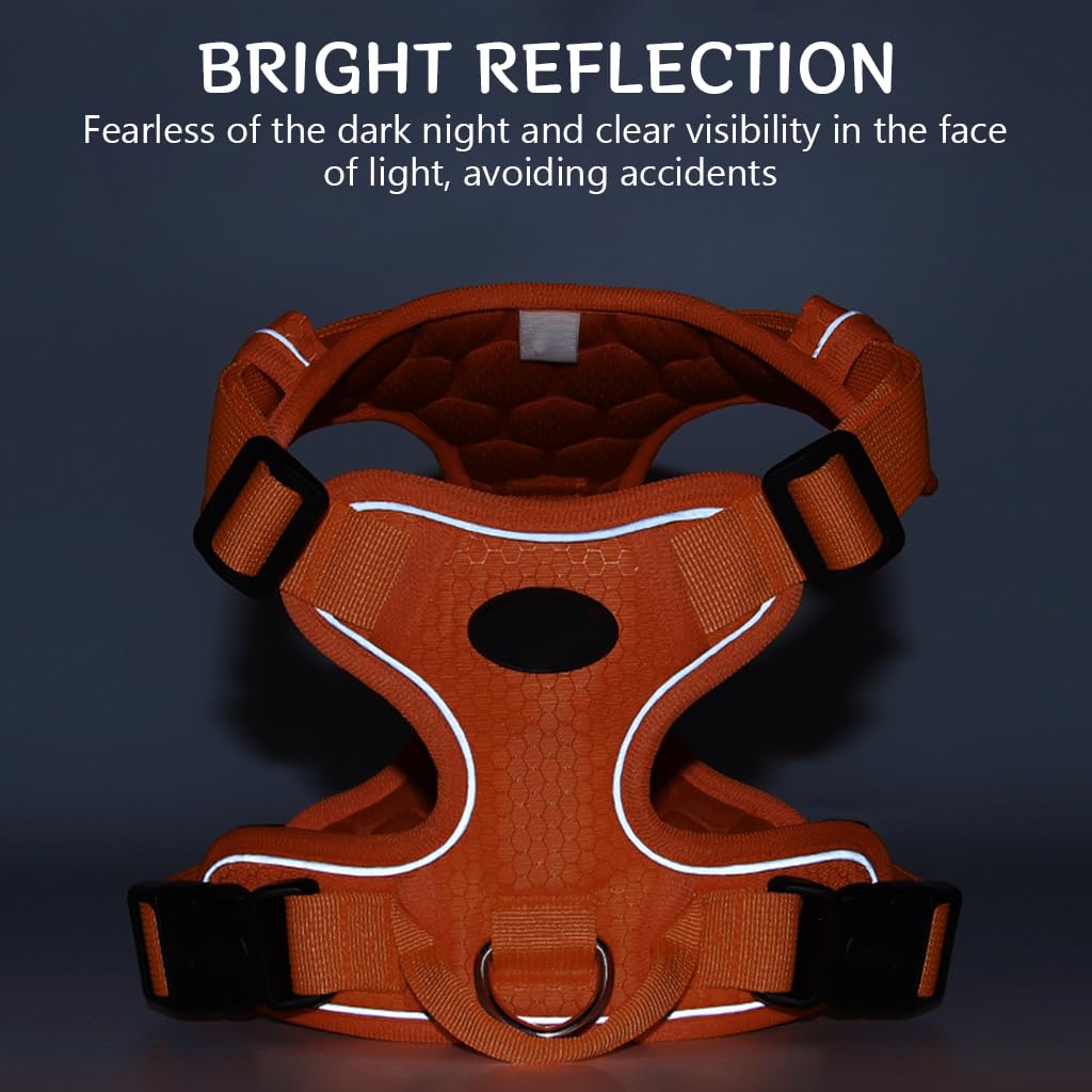 Qpets Dog Harness for Large Dogs 30–49 kg with Reflective Strips and Seat Belt Lock | Oxford Fabric Adjustable Vest