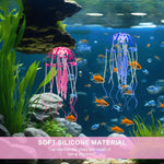Qpets Realistic Silicone Jellyfish Aquarium Decorations for Fish Tanks featuring Floating Fluorescent Effect | Safe for Freshwater and Saltwater