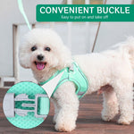Qpets® Small Dog Harness, 4.9Ft Dog Leash Breathable Mesh Pet Harness Small Dog Vest Harness with Safe Reflective Strips No Pull Small Dog Harness (Neck: 36-42CM)