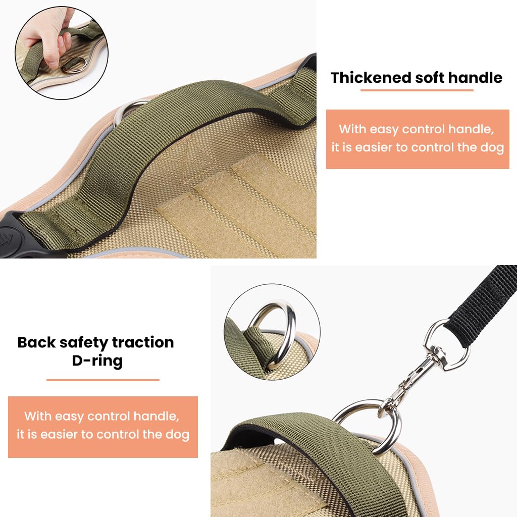 Qpets Dog Harness for 7.5–14kg Dogs with Handle and D Ring featuring 360° Reflective Strip | Oxford Cloth Adjustable Vest