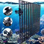 Qpets® 12PCS Fish Tank Divider Kit Mesh Screen with Suction Cups PP Plastic Aquarium Isolation Board Separator for Dividing Fish Turtles Lizards 30x30cm