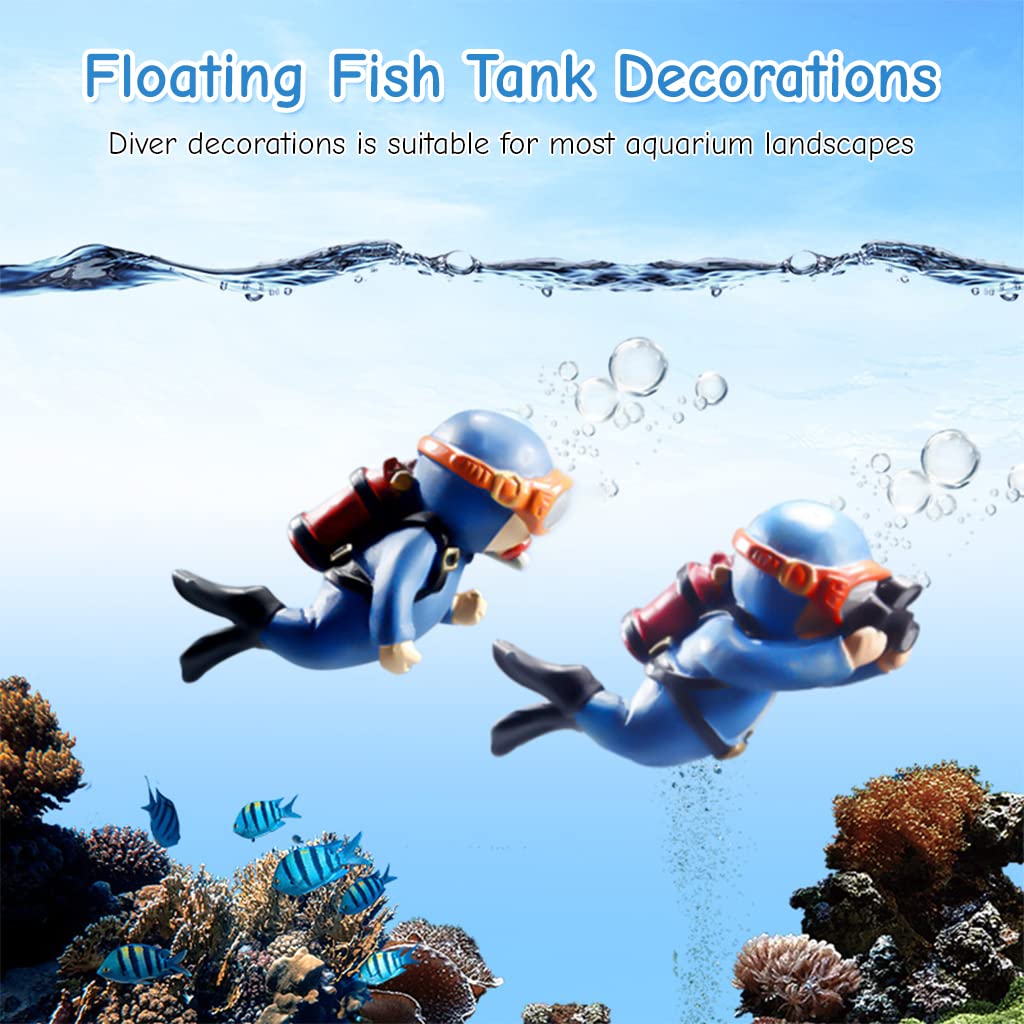 Qpets Aquarium Ornament for Fish Tank featuring 1.97 in Retro Submarine Model with Floating Wired Ball and PVC Design