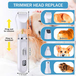Qpets Pet Grooming Kit for Cats and Dogs with 4 Pcs Stainless Steel Tools featuring Spring Loaded Nail Clippers and Ergonomic Handles