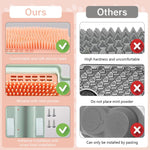 Qpets Cat Brush for Grooming and Play with Feather Wand | Wall Mounted Self Groomer Set