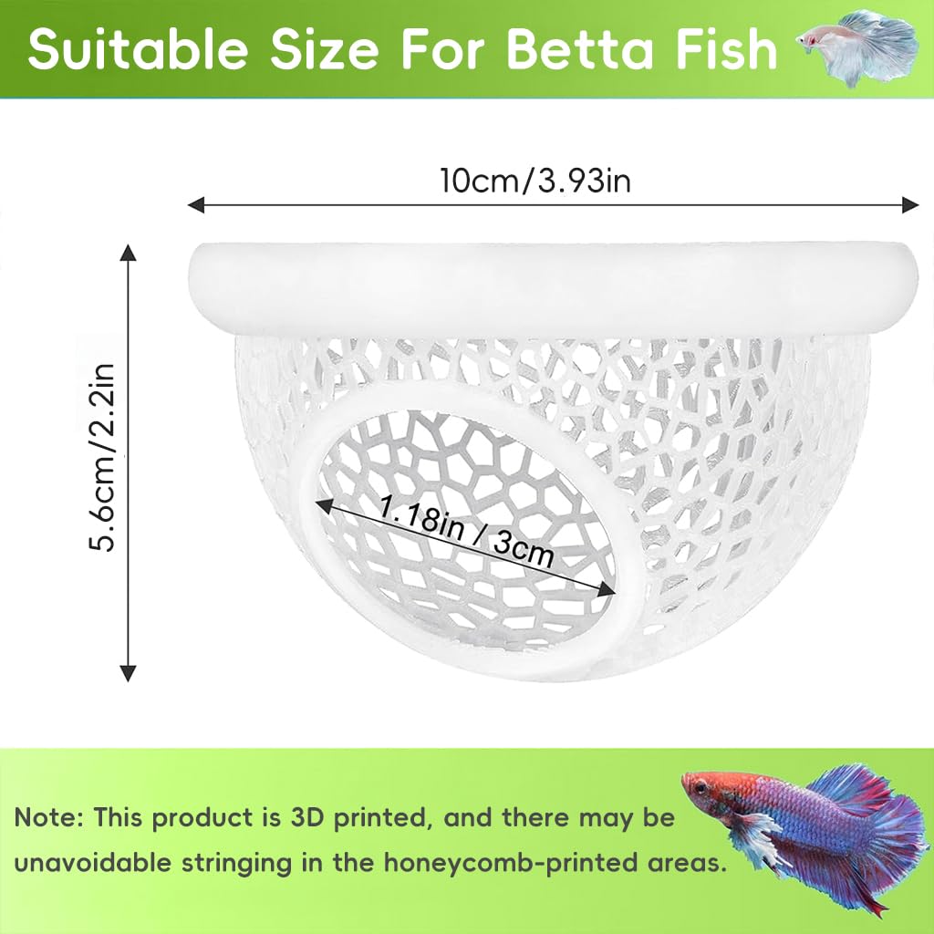 Qpets Floating Betta Fish Rest Dome with 3.9 in Hammered Cutout Design | Safe Tank Shelter