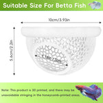 Qpets Floating Betta Fish Rest Dome with 3.9 in Hammered Cutout Design | Safe Tank Shelter
