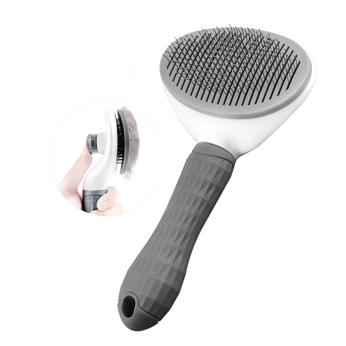 Pet Grooming Brush Daily for Medium Long Hair Dog, Use to Clean Loose Fur & Dirt Great-Grey