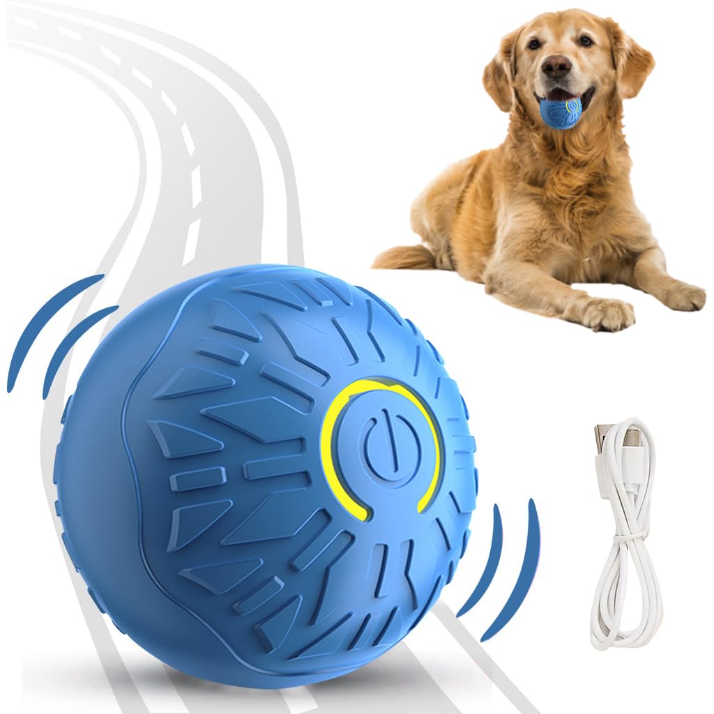 Qpets Small Dog Ball for Indoor and Outdoor Play featuring Cool Lighting and USB Charge | Non Toxic Rubber Chew Toy