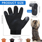 Qpets Pet Grooming Glove for Cats and Dogs with 15ml USB Rechargeable Mist Sprayer | Soft Silicone Bristles for Bathing and Shedding Control