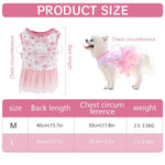 Qpets Dog Clothes for Small Breeds 3.5–4.5kg featuring Lace Skirt and Pink Floral Design