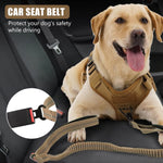Qpets® Bungee Dog Leash with Dual Handles 47-70 Inches Stretchy Tactical Bungee Dog Leash with Secure 360 ° Swivel Locking Clasp & Seat Belt InsertDog Leash Bungee for Walking, Driving with Dog