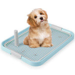 Dog Pet Potty Indoor Training Mesh Toilet, Regular Protect Litter Tray Pan Pad Holder, Keep Paws Dry and Floor Clean (19X 14 Inch, Blue,Suitable for Small Dog)