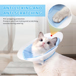 Cat Cone PVC Cat Recovery Cone with Soft Pillow, After Surgery for Anti-Licking Cat Cone, Surgery Recovery Cone for Small Pet (M, 20-34cm)