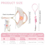 Qpets Cat Harness with Leash for Walking featuring Adjustable Strap and D-ring | Pink Flower Design for Small Cats 1.5–3.5 kg